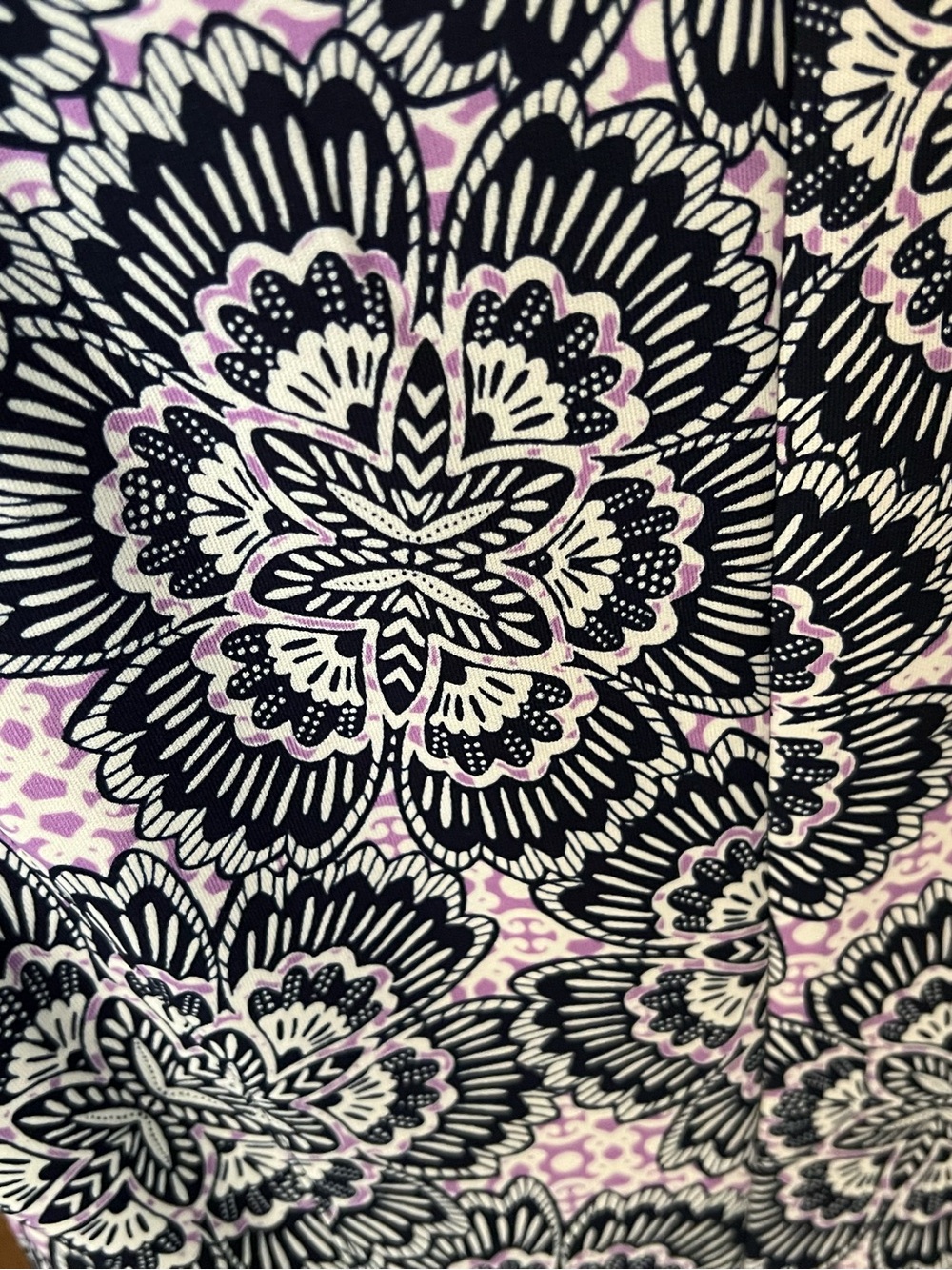 Liz Claiborne Navy Blue and Light Purple Floral Fit-and-Flare Dress - Picture 4 of 4